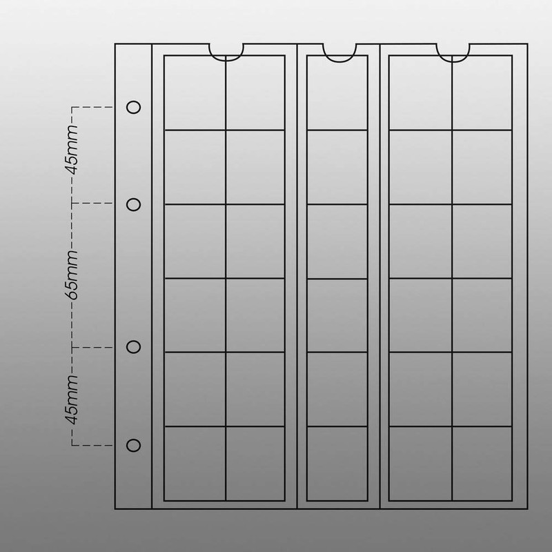 10 numismatic Prophila Kobra coin sleeves, each with 30 compartments