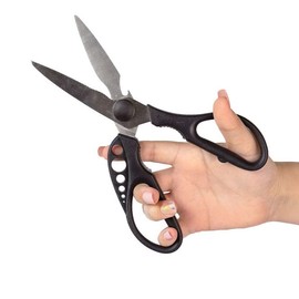 KitchInventions Strip-n-Snip™ - Herb Stripping Multi-use Scissors with Stainless Steel Blades (Black)