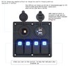 12V 24V 4 Gang Rocker Switch Panel IP65 Waterproof with