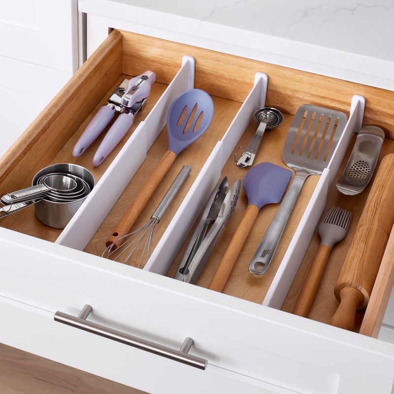 YouCopia ReStickable Drawer Dividers, Adjustable and Expandable Kitchen Organizers for