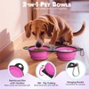 Pawaboo 2-in-1 Collapsible Dog Bowls, Dual Puppy Food and Water