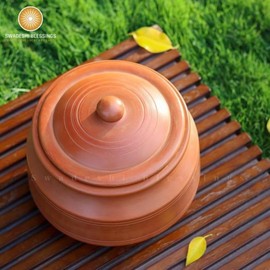 Swadeshi Blessings Unglazed Clay Pot for Cooking with Lid/Clay Cooking Pot/Earthen Pot/Clay Handi/Earthen Kadai/Curry, Biryani Pots & FREE ASH For Cleaning (3 Liters)