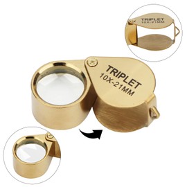 Rongon Jewelers Loupe Magnifiers 10X Folding Pocket Magnifying Glass Eye Loop Portable Magnifying Lens Tools for Jewelry Stamps Inspecting (10X-21MM)