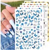 LANODO 8 Pcs Cute 3D Nail Stickers Sticking Paper Beautiful