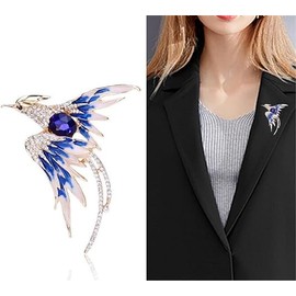 Crystal Phoenix Bird Brooch Colourful Bird Brooch Rhinestone Animal Brooch Fashion Jewellery Accessories Gift, Metal