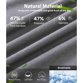 BAMBOO COOL Mens Pajama Set Bamboo Viscose Soft Pijamas Sets for Men Long Sleeve Full Length Pants Pjs Sleepwear with Pockets Grey