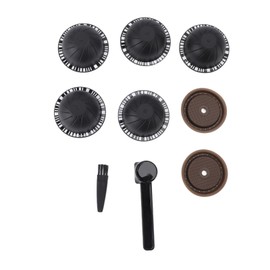 Reusable Capsule Kit For Nestle Vertuoline Coffee Machine with 5pcs Empty Refillable Pods 2pcs Silicone Capsule Discs Spoon Brush Black