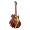 Red and Gold Miniature Electric Guitar Replica with Stand and