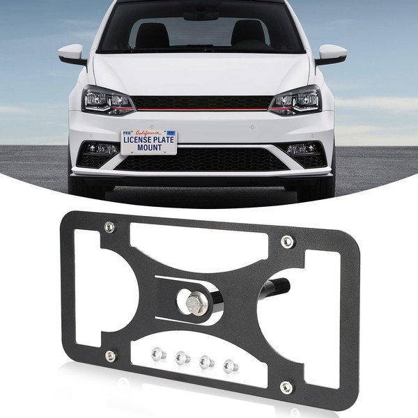 Front Bumper Tow Hook License Plate Mount Bracket Compatible with