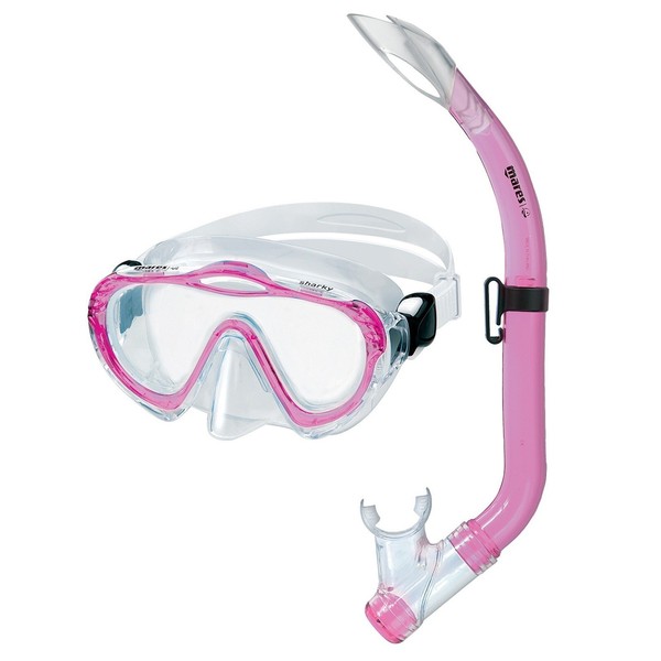Mares Kids' Set Sharky Diving Mask and Snorkel, Reflex Blue/Clear,