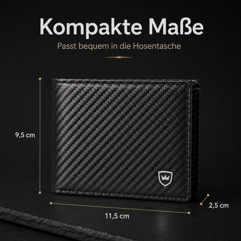 Kronenschein® Premium Men’s Wallet Made of Nappa Leather, RFID Protection,