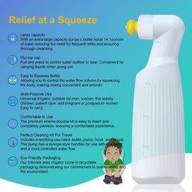 1PCS - Portable Handheld Bidet 14.1 oz- Lockable Nozzle Leak-Proof Travel Bidet, Refillable Personal Hygiene Cleaner for Travel, Camping, Home & Postpartum Care, Easy to Carry