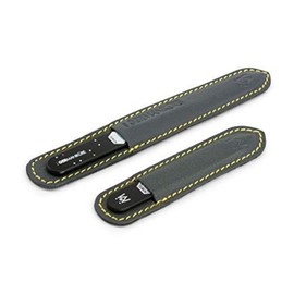 GERMANIKURE 2 Pc Black Glass Nail File Set with Suede Sleeves - Fi, black, 1 pc / 게르마니큐어 2개입 블랙 유리 네일 파일 세트 (스웨이드 슬 GERMANIKURE 2 Pc Black Glass Nail File Set with Suede Sleeves - Fi, 검은색, 1개