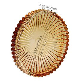 Vixdonos 3.8 Inch Glass Pillar Candle Holder Set Pack 2 Gear Round Plate Serrated Candle Stand for Table Centerpieces,Party, Wedding and Home Decor