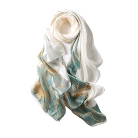 YMXHHB Fashion Scarves Silk Feeling Scarf Silk Like Scarves Long Lightweight Sunscreen Shawls for Women (Y20)