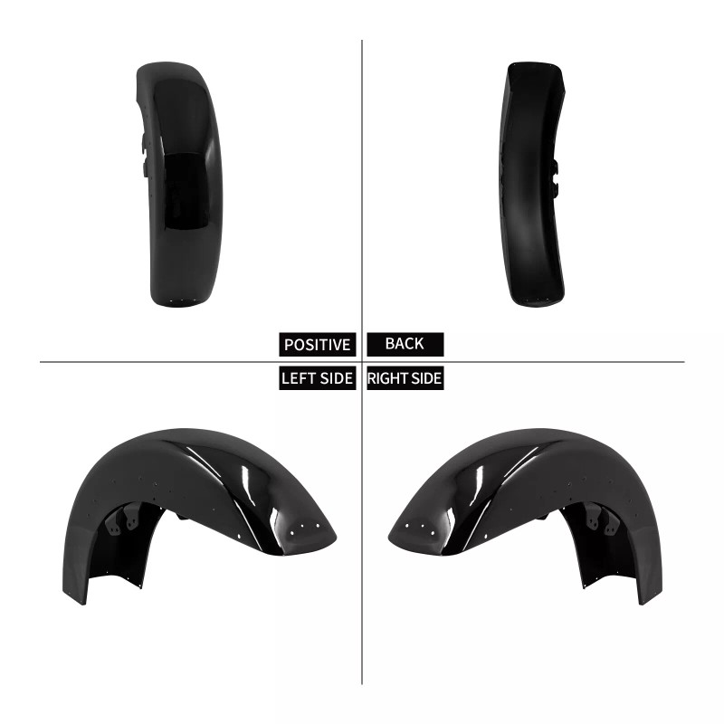 HCMOTORKU Vivid Black Mudguards Front Fender For Harley Street Glide