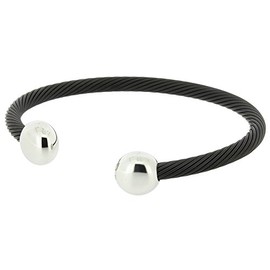 QRAY Black and White Deluxe Stainless Steel Golf Athletic Bracelet (Small: 6"~7")