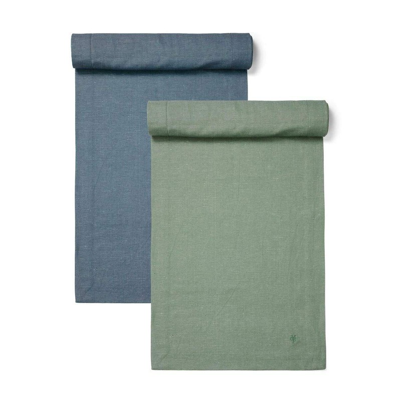 Marc O Polo Akalla Table Runner Smoke-Blue, 50 x 250