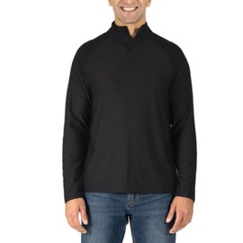 Gerry Men's Moisture Wicking Active Stretch Long Sleeve Quarter Zip Pullover (US, Alpha, X-Large, Regular, Regular, Black)