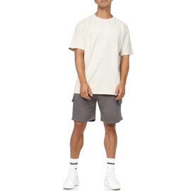 Indicode Men's Dannie Cargo Sweat Shorts with Drawstring, Men's Shorts, Sports Tracksuit Bottoms, Grey (pewter)