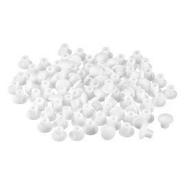 sourcing map Screw Hole Plugs, 5mm(3/16") Dia PP Snap in Shelf Button Flush Type Caps for Furniture Cabinet Cupboard, Milky White 180 Pcs