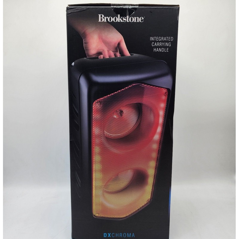 Brookstone DXChroma Wireless Multicolored Led Bluetooth Portable Speaker New