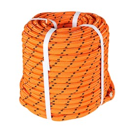 Super-Skin 1/2 in Polyester Rope 200 FT Nylon Pulling Rope Arborist Rigging Rope Sailing Rope for Camping Swings Arborist Gardening Marine Orange-L8