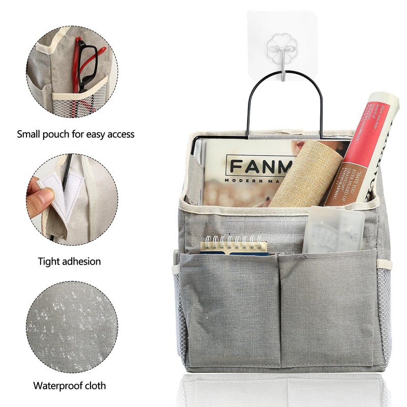 Zxglxinyao 2pcs Wall Hanging Storage Bags with Pockets, Black, Minimalist