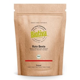 Biotiva Beetroot Powder -250g - Without additives - Packed and Certified in Germany (DE-ÖKO-005) - Vegan