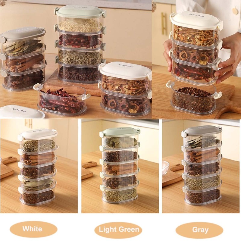 ZAAWUUT Spice Storage Box,Leakproof,Freezer Safe, Cereal Containers with Easy Lock