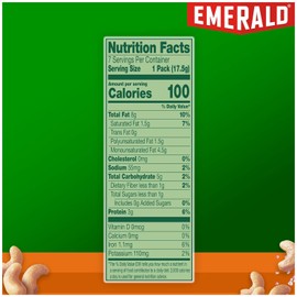 Emerald Nuts, Cashews Roasted & Salted, 100 Calorie Packs, 7 Ct, 4.34 Oz (Pack of 6)