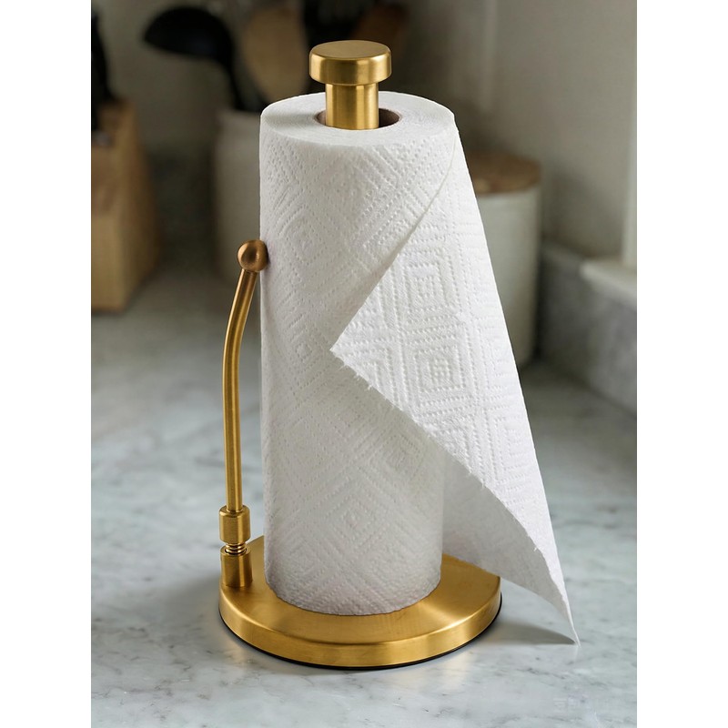 SMARTAKE Paper Towel Holder, Paper Towel Dispenser Standing Weighted Base