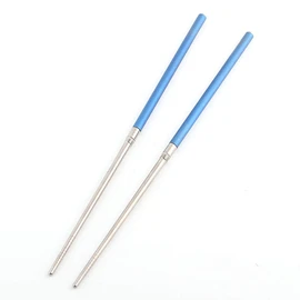 Titan Portable Folding Titanium Chopsticks Blue Pouch
