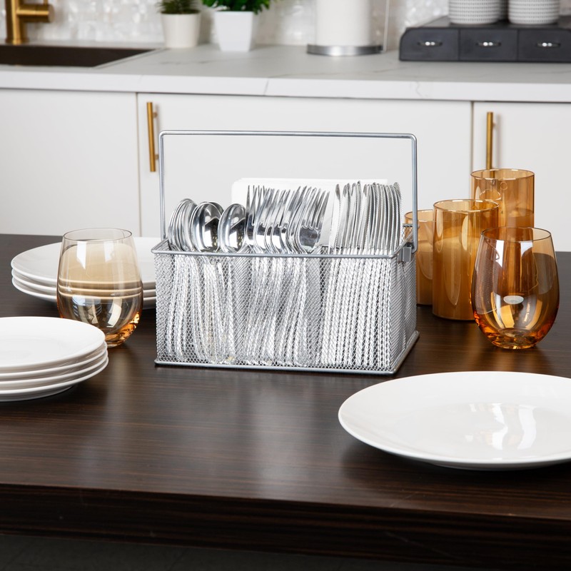 Mind Reader Network Collection, 4-Compartment Utensil or Supply Caddy with