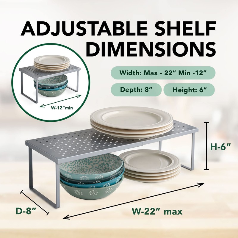 Nifty Expandable Shelf Rack Adjustable- Silver