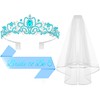 3Pcs Bride to Be Crown with Sash and Veil for