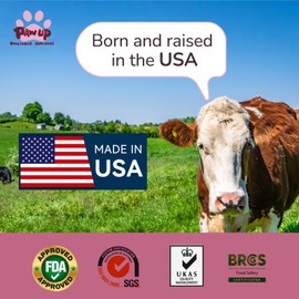 PAWUP Beef Lung Jerky Dog Treats, 2.2 LB Bulk Value Pack, Made in USA, High Protein Dog Snacks, Bite-Sized Training Treats, No Artificial Preservatives