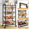 TOOLF 5-Tier Kitchen Cart with Tabletop, Rolling Snack Cart with