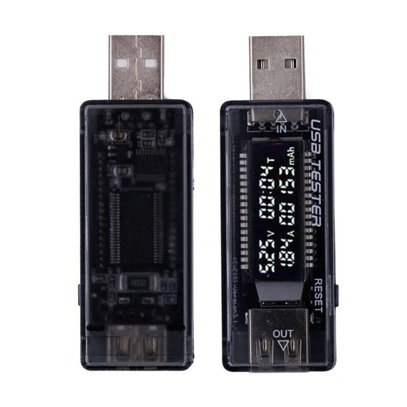 LeHang USB Voltmeter Ammeter 3-20V Accessories Capacity Tester Electrical Black