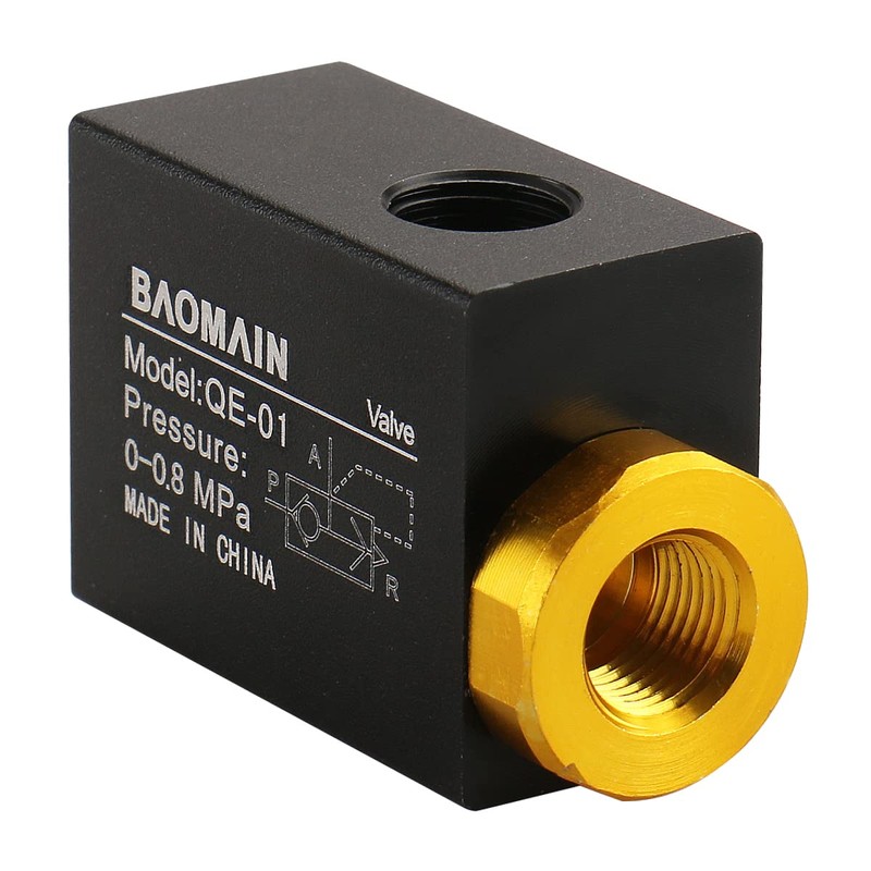 Baomain Pneumatic One Way Quick Exhaust Valve QE-01 1/8PT Inlet