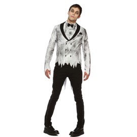 Men's Ghostly Zombie Undead Wedding Day Groom Tuxedo Jacket Costume XL 48-50