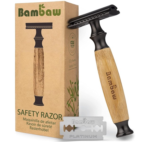 Safety Razor for Men and Women | Safety Razor with Bamboo Handle | Wet Razor | Safety Razor | Single Razor | Zero Waste Products | Eco Razor for Men and Women | Bambaw