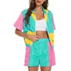 Women's Vintage 80s 90s Costume 2 Piece Outfit Zip Front
