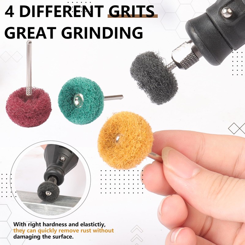 40 PCS Double-Layer Buffing Pads, Multi-Grit Abrasive Wheels (80/150/240/400) for