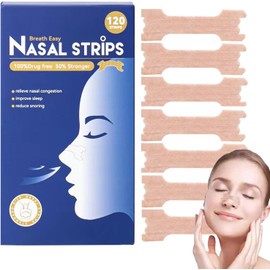 120 piezas Tiras Nasales, tiras nasales anti ronquidos, reduce ronquidos ayuda a mejorar el sueño alivia la congestión nasal alergias resfriado para hombres y mujeres