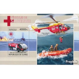 Prophila Collection Guinea Block 2202 (kompl. Ausgabe) postfrisch ** MNH 2013 Rettungsfahrzeuge Rotes Kreuz (Briefmarken für Sammler) Feuerwehr/Polizei