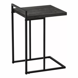 Monarch Accent Table C-shaped End Side Snack Living Room Bedroom Metal Black
