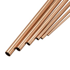 sourcing map Copper Tube, 2mm 3mm 4mm 5mm 6mm 7mm OD x 0.2mm Wall Thickness 300mm Length Seamless Round Pipe Tubing, Pack of 6