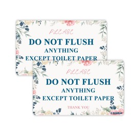 GEEKBEAR Do Not Flush Bathroom Sign - 2 Pack Acrylic, Unique, Durable - 6.3 x 3.8 in (Flower)