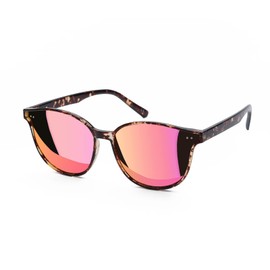 Sumato Round Cat Eye Sunglasses for Women Trendy Sunglasses Classic Vintage Designer Style UV400 Protection Mirrored Lens Tortoise